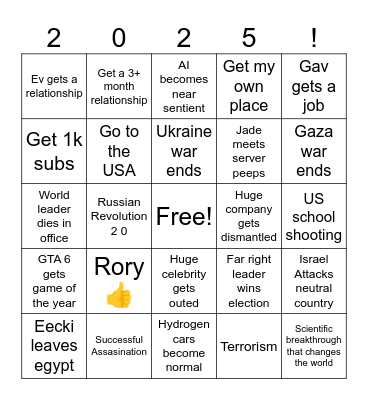 2025 Bingo Card