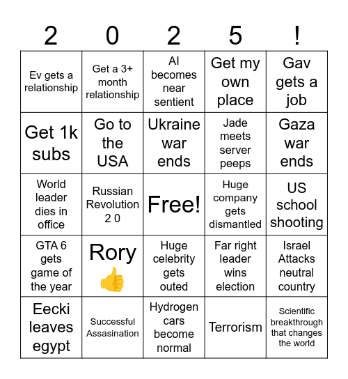 2025 Bingo Card