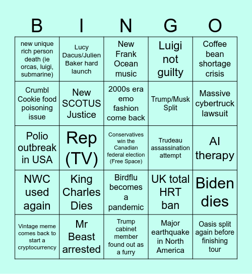 2025 Bingo Card
