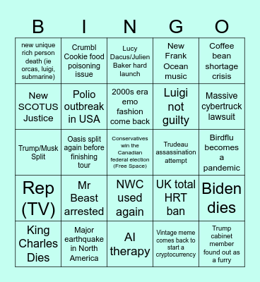2025 Bingo Card