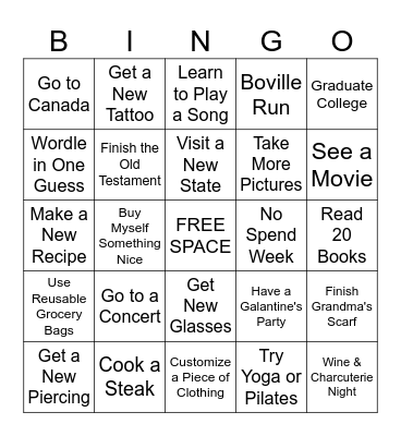 Lillie's 2025 Bingo Card