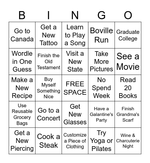 Lillie's 2025 Bingo Card