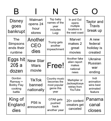 2025 BINGO Card