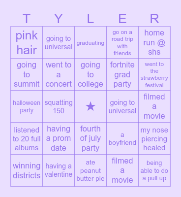 2025 Bingo Card