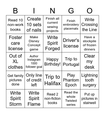 Abbey 2025 Bingo Card