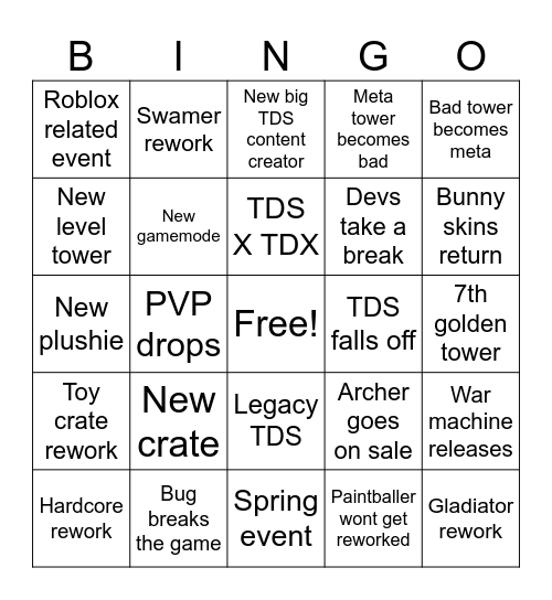 TDS 2025 Bingo Card