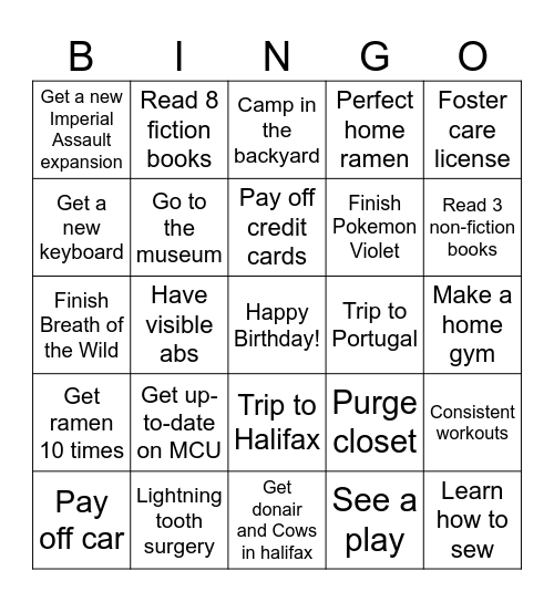 Will 2025 Bingo Card