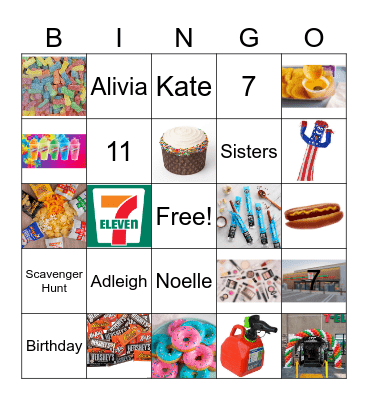 7 Eleven Birthday Bingo Card