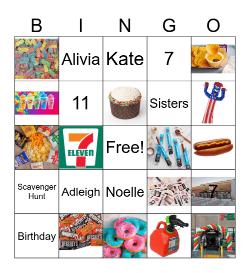 7 Eleven Birthday Bingo Card