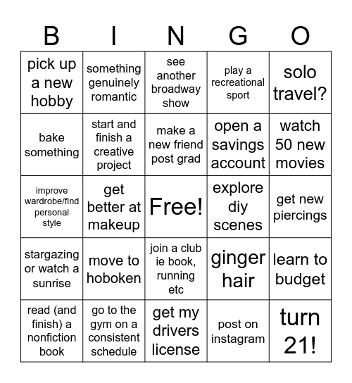 2025 bingo Card