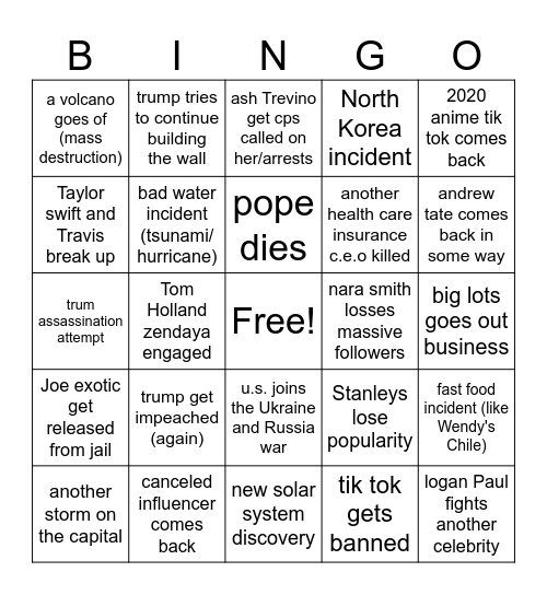 2025 Bingo Card