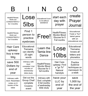 Living Intentionally in 2025 Bingo Card