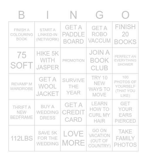 2025 Bingo Card