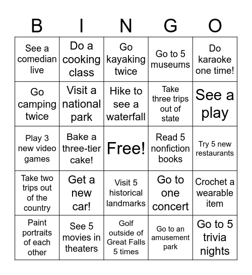 2025 Bingo Card