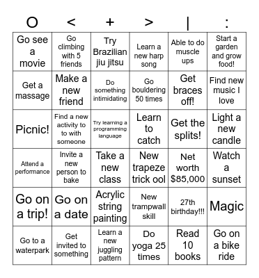 2025 Bingo Card