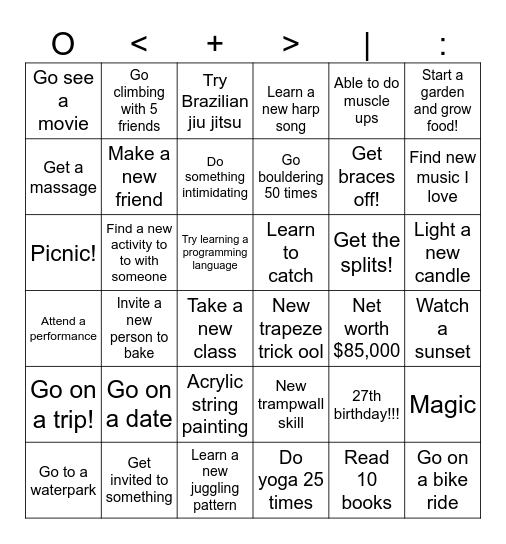 2025 Bingo Card