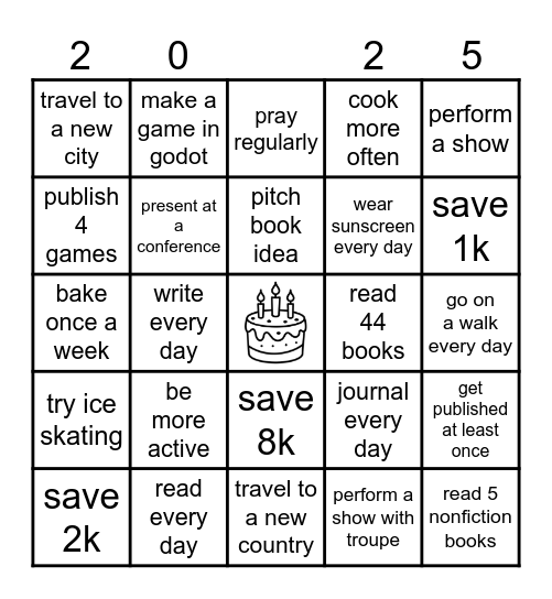 2025 Bingo Card