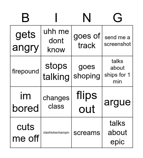 MIA BINGO Card