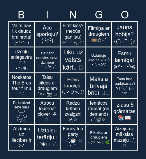 ⋆｡°✩2025 BINGO✩°｡⋆ Bingo Card