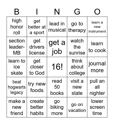2025 Bingo Card Bingo Card