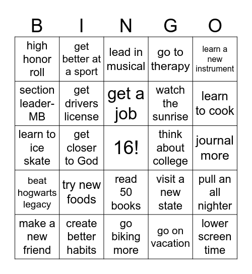 2025 Bingo Card Bingo Card