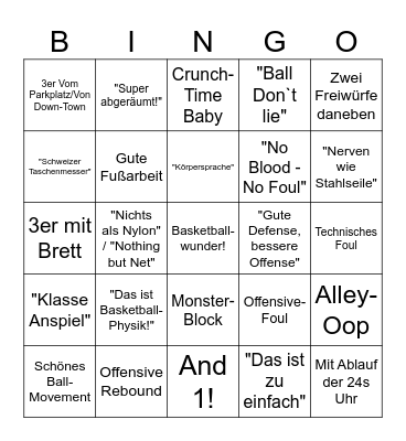 Basketball-Bingo Card