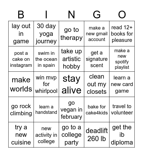 2025 Bingo Card