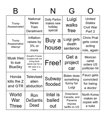 2025 Bingo Card
