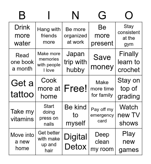 2025 Bingo Card Bingo Card