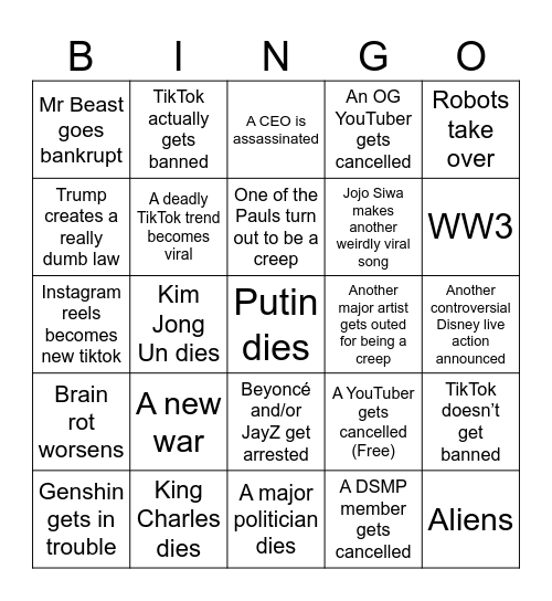 2025 BINGO Card