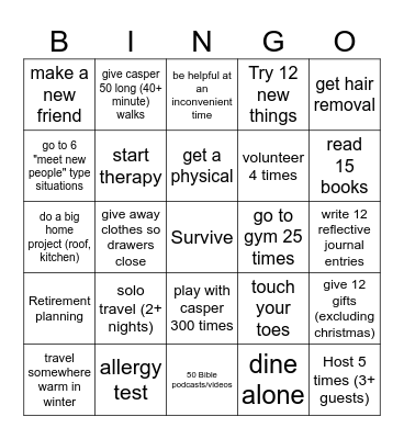2025 Bingo Card
