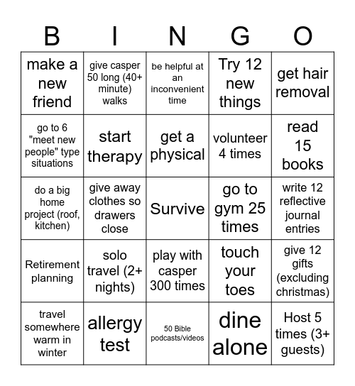 2025 Bingo Card