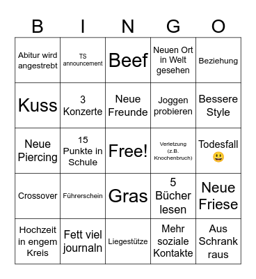 Private Bingo 2025 Bingo Card