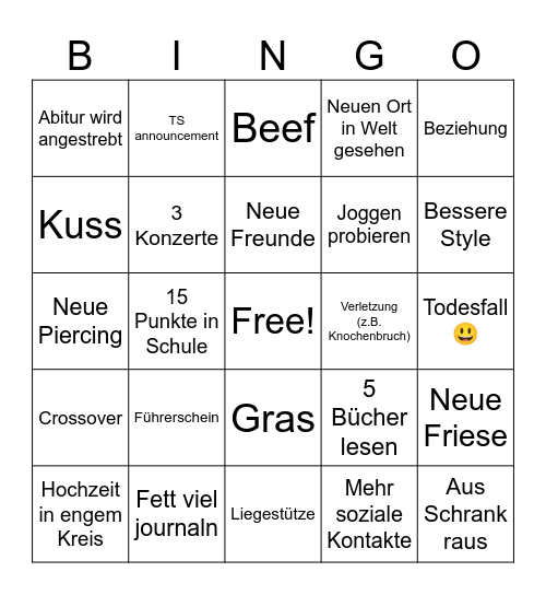 Private Bingo 2025 Bingo Card