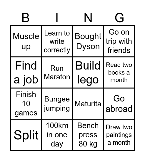 2025 Bingo Card