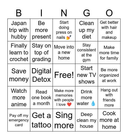 2025 Bingo Card Bingo Card