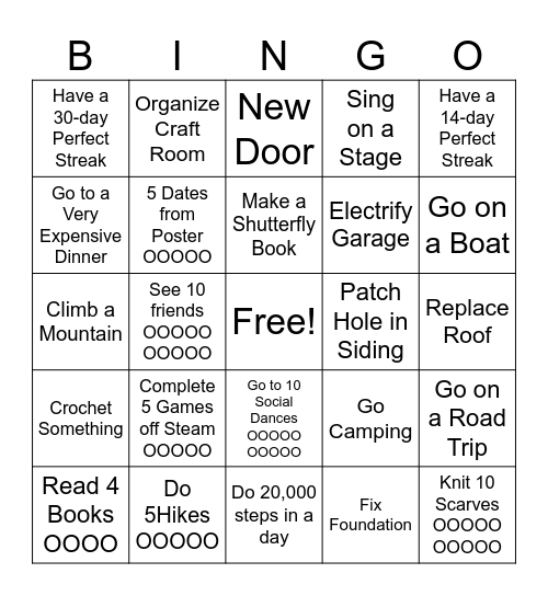 2025 Bingo Card