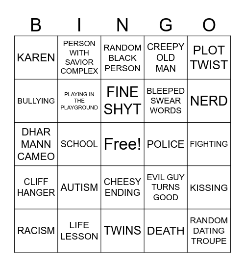 DHAR MANN BINGO Card
