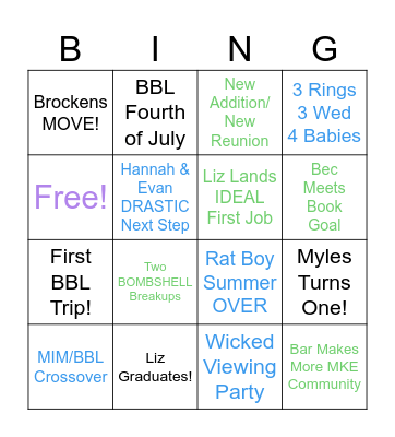BBL 2025 Bingo Card