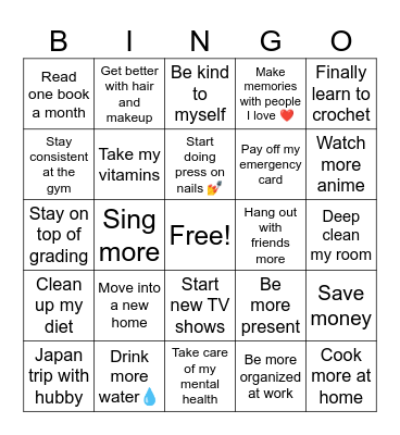 2025 Bingo Card Bingo Card