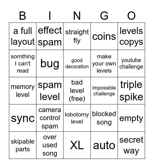 Recent Tabe Bingo Card