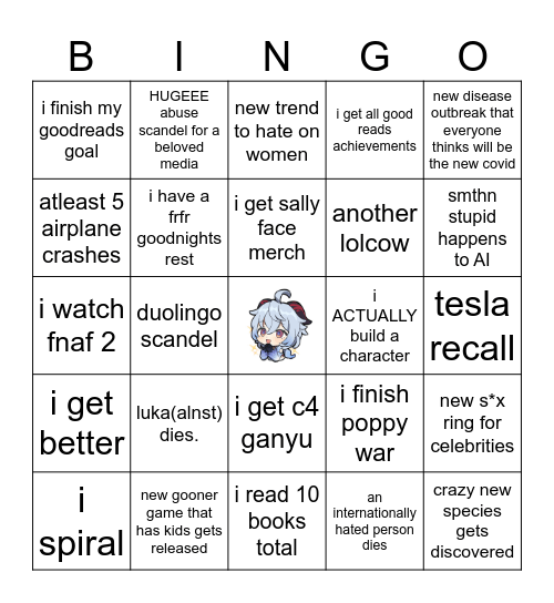 2025 bingo Card