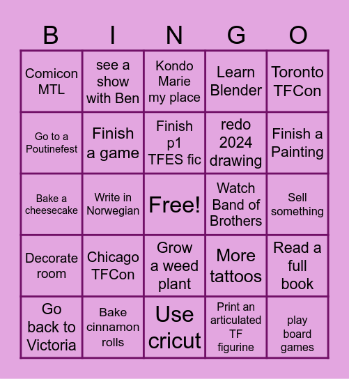 2025 BINGO Card