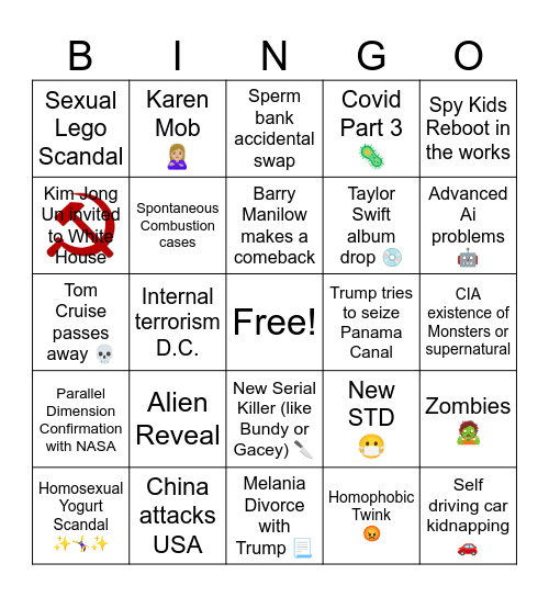 2025 Bingo Card Bingo Card