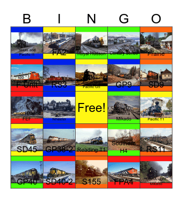 American Railway Lines-1978 Bingo Card