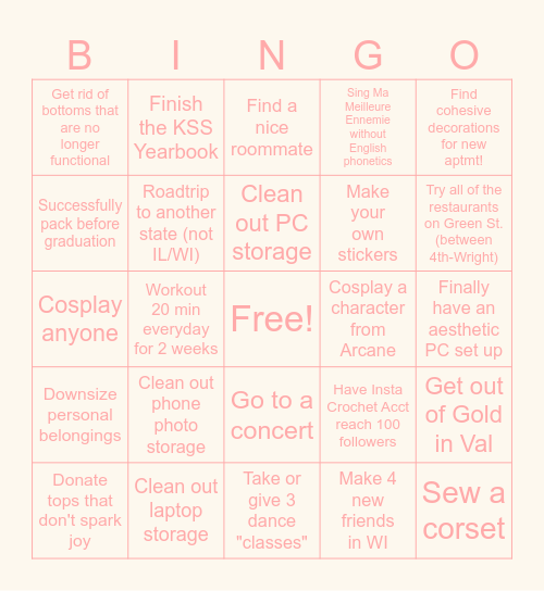 Bingo 2025 Bingo Card