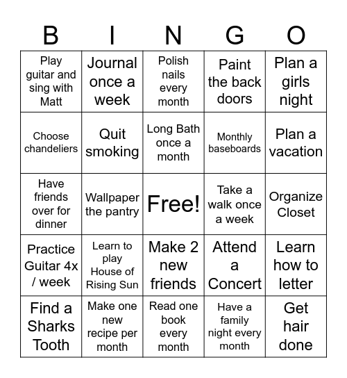 2025 Bingo Card