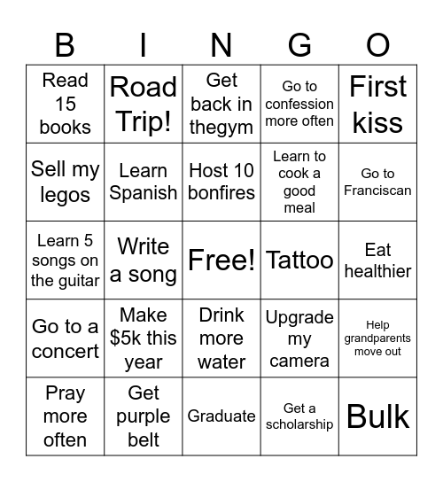 2025 bingo sheet Bingo Card