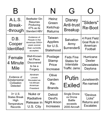 2025 Go Big Bingo Card