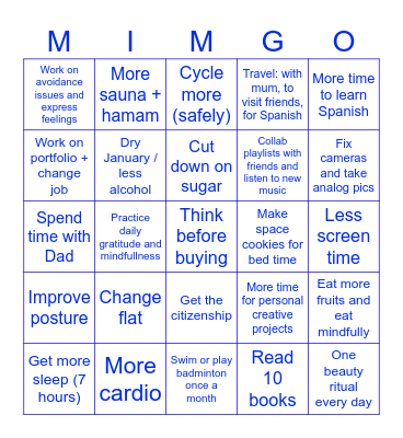 New Year New Mims Bingo Card